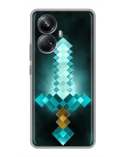 Чехол для Realme 10 Pro Plus с картинкой «Алмазный меч неон»