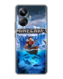 Чехол для Realme 10 Pro Plus с картинкой «Minecraft ледяной мир»