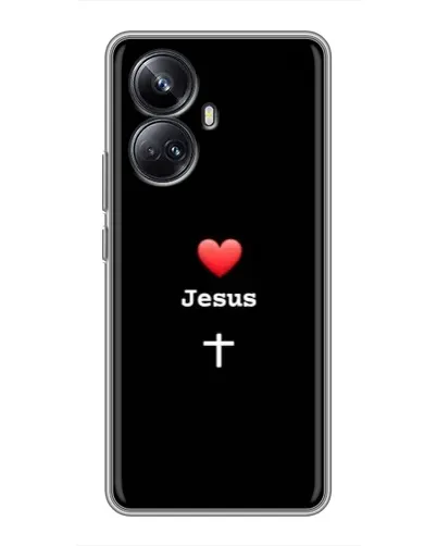Чехол для Realme 10 Pro Plus с картинкой «Сердце - Jesus»