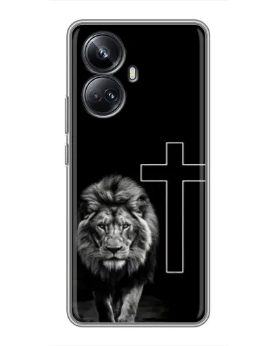 Чехол для Realme 10 Pro Plus с картинкой «Лев и Крест»
