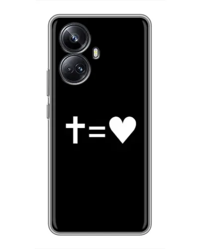 Чехол для Realme 10 Pro Plus с картинкой «Крест и Сердце»
