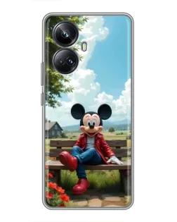 Чехол для Realme 10 Pro Plus с картинкой «Микки на скамейке»