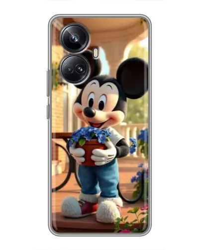 Чехол для Realme 10 Pro Plus с картинкой «Микки садовод»