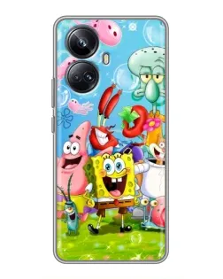 Чехол для Realme 10 Pro Plus с картинкой «Губка Боб и друзья» Чехол для Realme 10 Pro Plus с картинкой «Губка Боб и друзья»