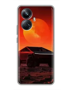 Чехол для Realme 10 Pro Plus с картинкой «Cybertruck на Марсе»