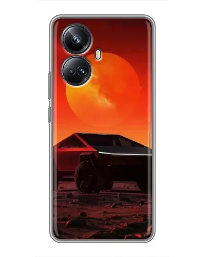 Чехол для Realme 10 Pro Plus с картинкой «Cybertruck на Марсе»
