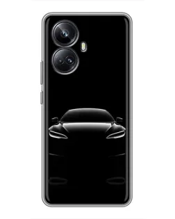 Чехол для Realme 10 Pro Plus с картинкой «Силуэт Tesla Night»