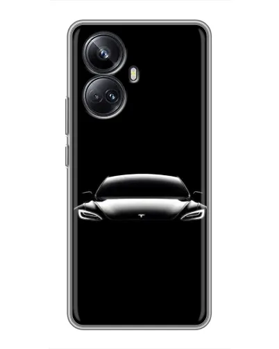 Чехол для Realme 10 Pro Plus с картинкой «Фары Tesla Night»