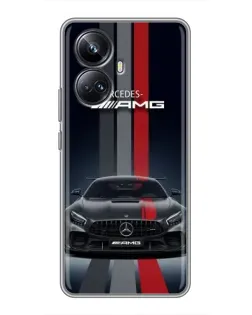 Чехол для Realme 10 Pro Plus с картинкой «Mercedes — белый карбон»