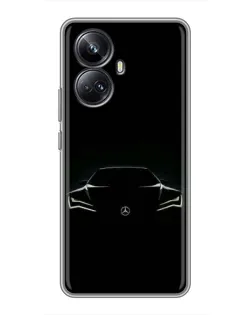 Чехол для Realme 10 Pro Plus с картинкой «Mercedes — силуэт авто» Чехол для Realme 10 Pro Plus с картинкой «Mercedes — силуэт авто»