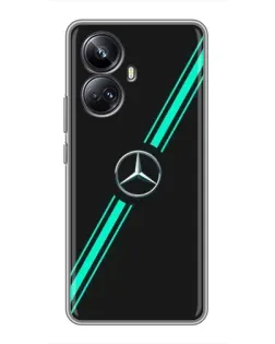 Чехол для Realme 10 Pro Plus с картинкой «Спортивные линии Mercedes» Чехол для Realme 10 Pro Plus с картинкой «Спортивные линии Mercedes»