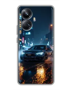 Чохол для Realme 10 Pro Plus з картинкою «Нічне місто та Audi» Чохол для Realme 10 Pro Plus з картинкою «Нічне місто та Audi»