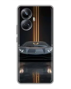 Чехол для Realme 10 Pro Plus с картинкой «Lamborghini золотые линии» Чехол для Realme 10 Pro Plus с картинкой «Lamborghini золотые линии»