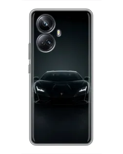 Чехол для Realme 10 Pro Plus с картинкой «Черный Lamborghini Aventador» Чехол для Realme 10 Pro Plus с картинкой «Черный Lamborghini Aventador»