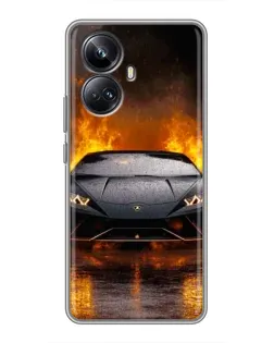 Чехол для Realme 10 Pro Plus с картинкой «Lamborghini в огне» Чехол для Realme 10 Pro Plus с картинкой «Lamborghini в огне»