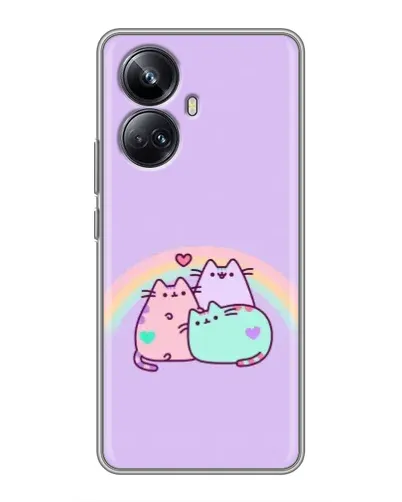 Чехол для Realme 10 Pro Plus с картинкой «Радужные Пушины»