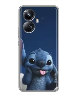 Чехол для Realme 10 Pro Plus с картинкой «Стич в облаках»