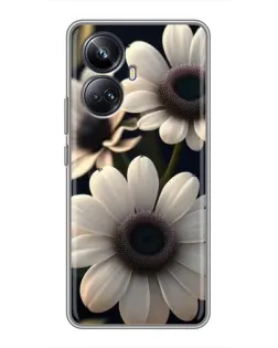 Чехол для Realme 10 Pro Plus с картинкой «Белые маргаритки макро»