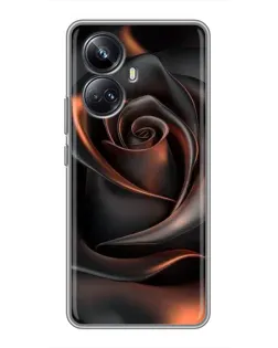Чехол для Realme 10 Pro Plus с картинкой «Шелковая черная роза»
