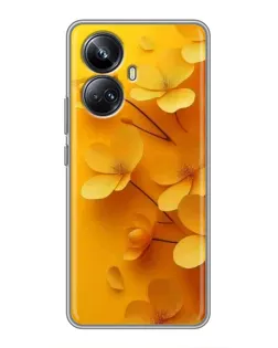 Чехол для Realme 10 Pro Plus с картинкой «Золотые лепестки»