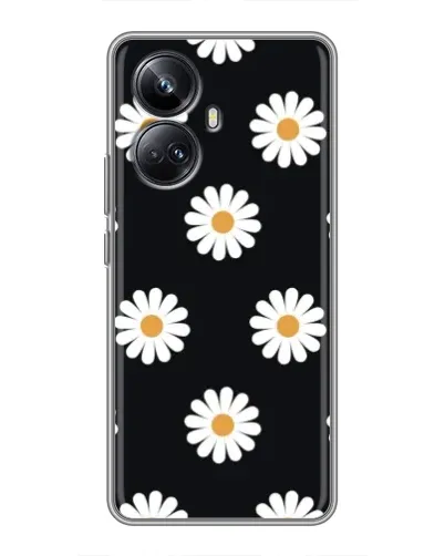 Чехол для Realme 10 Pro Plus с картинкой «Ромашки на черном» Чехол для Realme 10 Pro Plus с картинкой «Ромашки на черном»