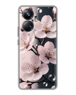 Чехол для Realme 10 Pro Plus с картинкой «Нежная сакура и капли»