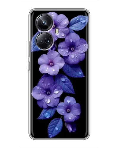 Чехол для Realme 10 Pro Plus с картинкой «Фиолетовые цветы с росою» Чехол для Realme 10 Pro Plus с картинкой «Фиолетовые цветы с росою»