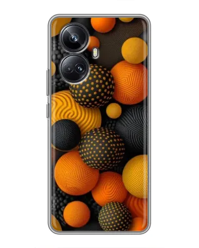 Чехол для Realme 10 Pro Plus с картинкой «Объемные оранжевые сферы» Чехол для Realme 10 Pro Plus с картинкой «Объемные оранжевые сферы»