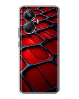 Чехол для Realme 10 Pro Plus с картинкой «Красная глянцевая сетка»
