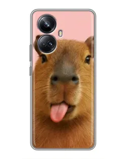 Чехол для Realme 10 Pro Plus с картинкой «Капибара с языком» Чехол для Realme 10 Pro Plus с картинкой «Капибара с языком»