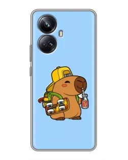 Чехол для Realme 10 Pro Plus с картинкой «Капибара на скейте» Чехол для Realme 10 Pro Plus с картинкой «Капибара на скейте»