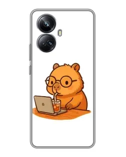 Чехол для Realme 10 Pro Plus с картинкой «Капибара с ноутбуком» Чехол для Realme 10 Pro Plus с картинкой «Капибара с ноутбуком»