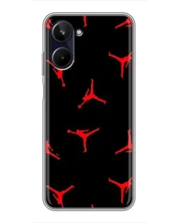 Чохол для Realme 10 з картинкою «Jordan Red Pattern»