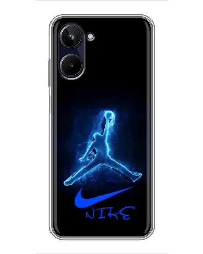 Чехол для Realme 10 с картинкой «Jordan Neon Blue»