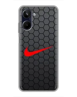 Чохол для Realme 10 з картинкою «Nike — карбонова сітка»