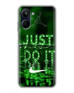 Чохол для Realme 10 з картинкою «Зелений неоновий Nike»