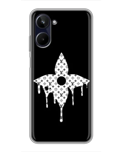 Чехол для Realme 10 с картинкой «Цветочная монограмма»