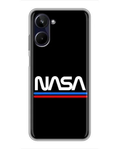 Чехол для Realme 10 с картинкой «NASA — классика Red Blue» Чехол для Realme 10 с картинкой «NASA — классика Red Blue»
