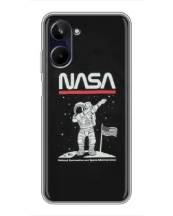 Чохол для Realme 10 з картинкою «NASA — крокуємо по Місяцю» Чохол для Realme 10 з картинкою «NASA — крокуємо по Місяцю»