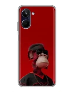 Чохол для Realme 10 з картинкою «Bored Ape в червоному»