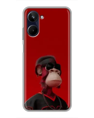 Чехол для Realme 10 с картинкой «Bored Ape в красном»