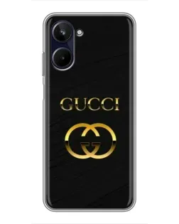 Чохол для Realme 10 з картинкою «Золотий логотип Gucci»