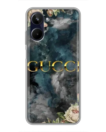 Чехол для Realme 10 с картинкой «Абстрактные цветы Gucci» Чехол для Realme 10 с картинкой «Абстрактные цветы Gucci»