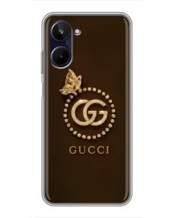 Чохол для Realme 10 з картинкою «Gucci — золотий метелик»