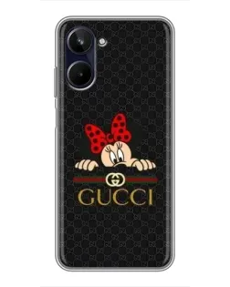 Чохол для Realme 10 з картинкою «Мінні Маус Gucci — чорний»