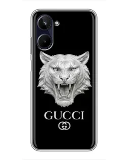 Чохол для Realme 10 з картинкою «Gucci — срібний лев»
