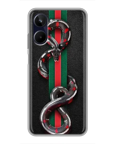 Чехол для Realme 10 с картинкой «Gucci — змея на полосе» Чехол для Realme 10 с картинкой «Gucci — змея на полосе»