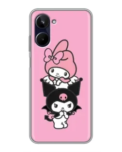 Чехол для Realme 10 с картинкой «My Melody и Kuromi» Чехол для Realme 10 с картинкой «My Melody и Kuromi»