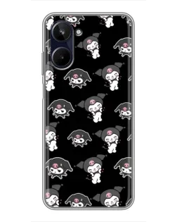 Чехол для Realme 10 с картинкой «Черный паттерн Kuromi» Чехол для Realme 10 с картинкой «Черный паттерн Kuromi»