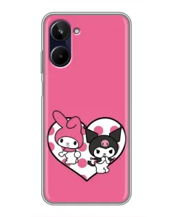 Чехол для Realme 10 с картинкой «Kuromi и My Melody» Чехол для Realme 10 с картинкой «Kuromi и My Melody»